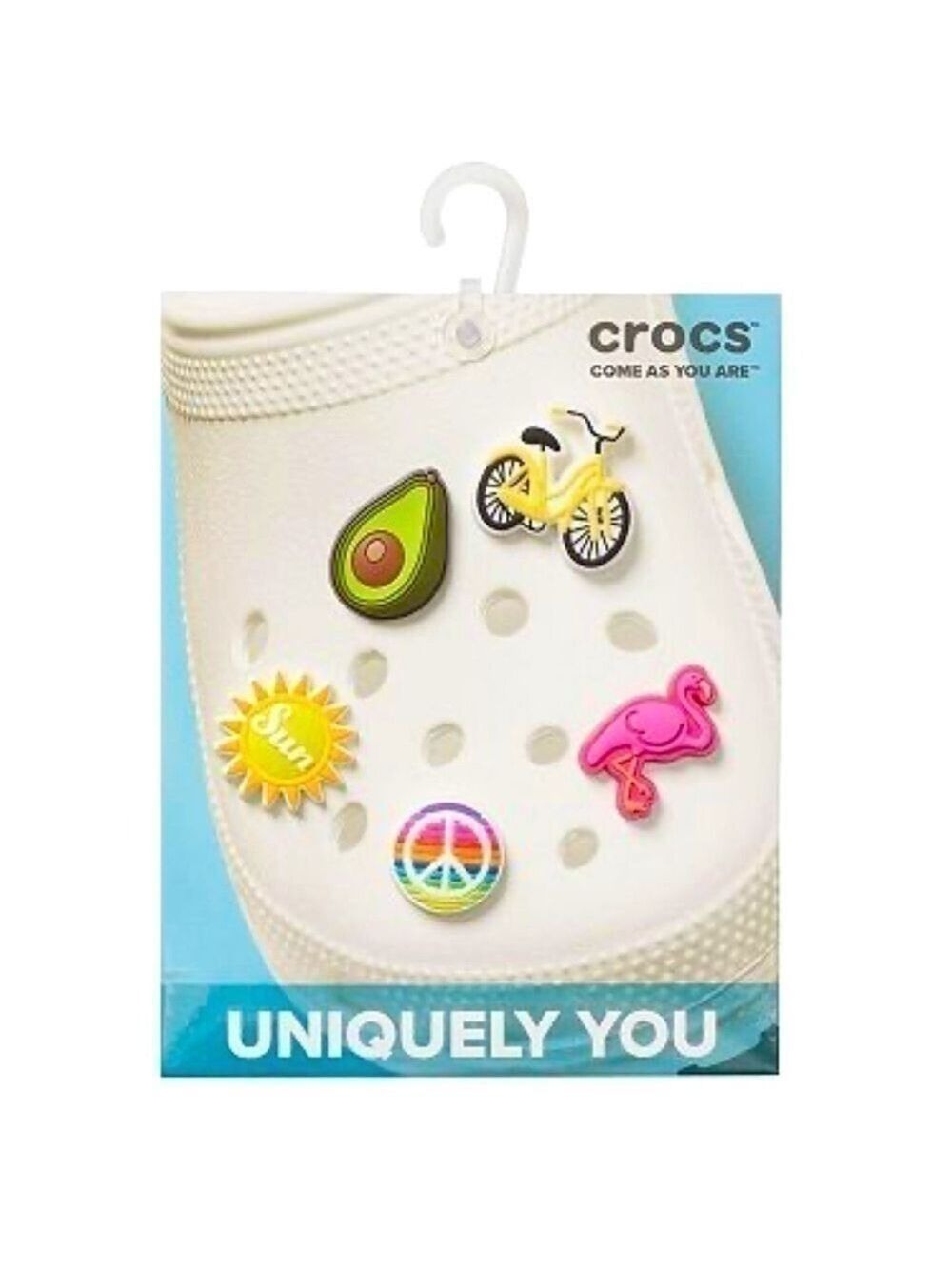 Crocs Sunny Day 5 Pack Summer Uniquely You Jibbitz Set Flamingo Sun Bike Sharms - Picture 3 of 13